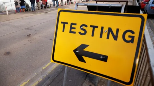 A sign for a test facility