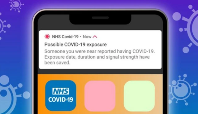 Covid app alert