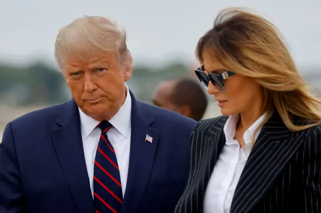 US President Donald Trump and first lady Melania Trump