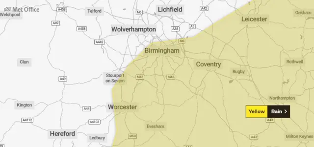 Weather warning map