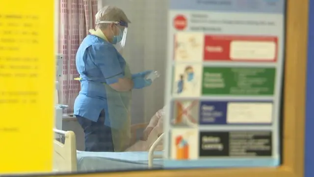 A nurse working on the Covid ward at St John's Hospital in Livingston