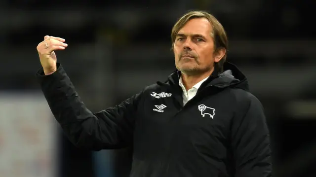 Derby boss Phillip Cocu on the sidelines