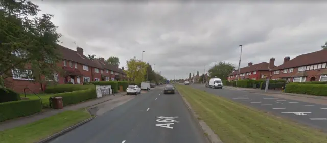 Layby on the northbound carriageway of Scott Hall Road, near the junction with Sholebroke Mount