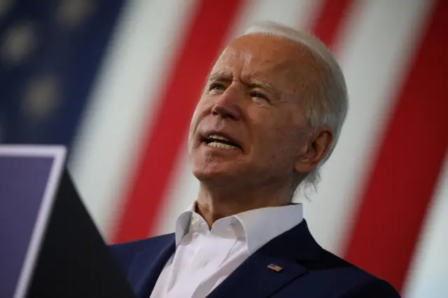 Democratic presidential candidate Joe Biden campaigns in Florida on 13 October