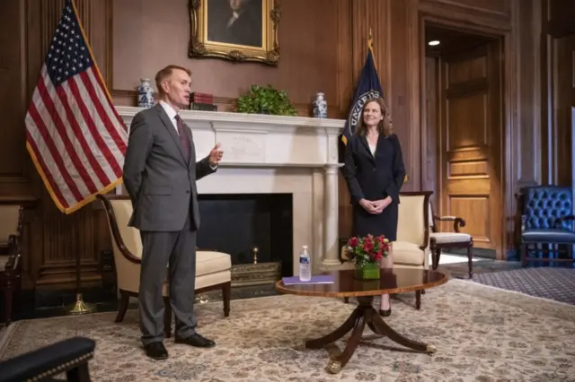 Amy Coney Barrett and Senator James Lankford