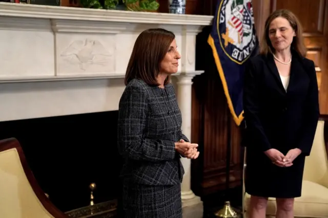 Amy Coney Barrett (right) and Senator Martha McSally