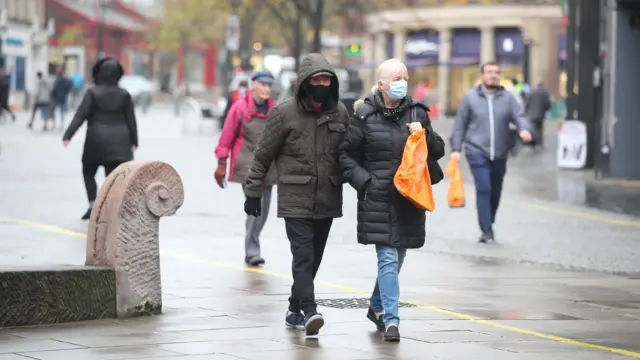 Shoppers in Sheffield