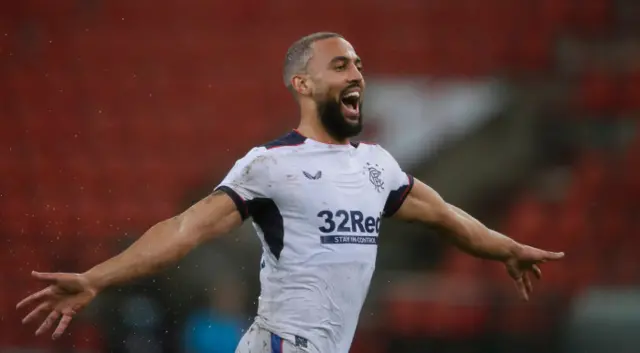 Kemar Roofe celebrates