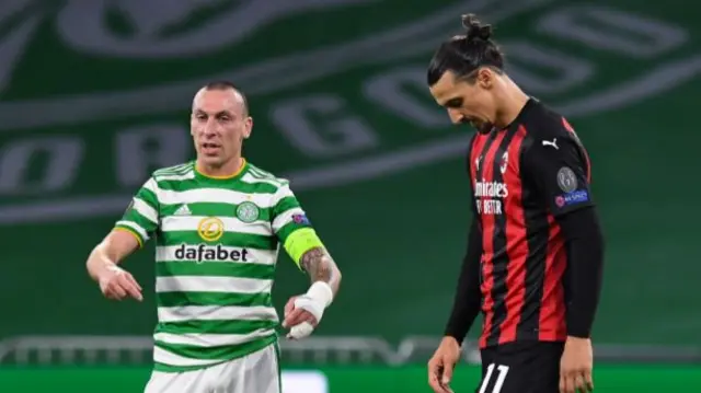 Celtic captain Scott Brown and Milan's Zlatan Ibrahimovic