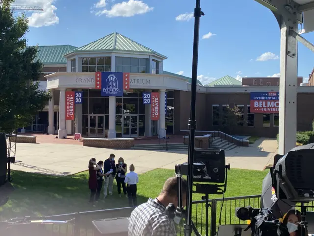 Scene outside debate hall