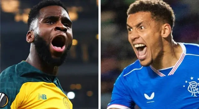 Celtic's Odsonne Eduoard and Rangers' James Tavernier