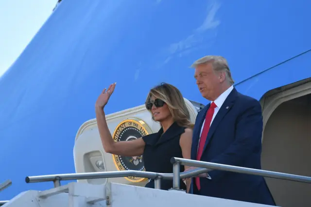 Melania and Donald Trump arrived in Nashville on Air Force One