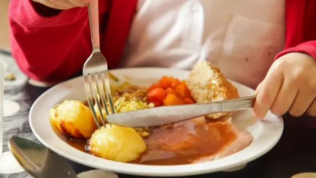 A child eating a meal