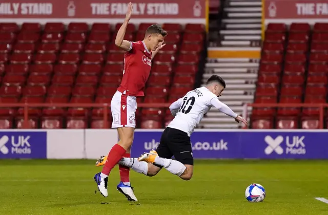 Penalty shout for Derby