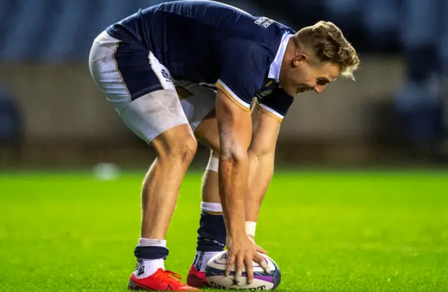 Duhan van der Merwe touches down his first try for Scotland