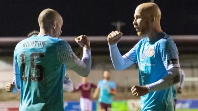 Hearts' Craig Wighton and Liam Boyce celebrate