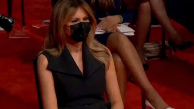 Melania Trump pictured in a mask