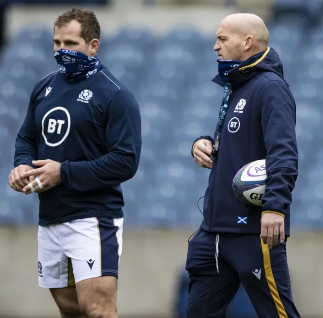 Gregor Townsend and captain for the evening Fraser Brown