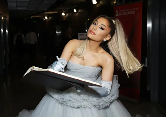 Ariana Grande pictured at the Grammy Awards in January 2020