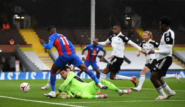 Wilf Zaha goes close for Crystal Palace