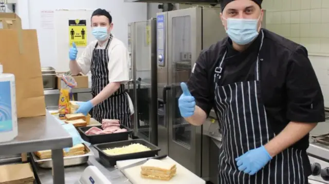 The lunches being prepared