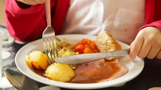 Child eating from a plate