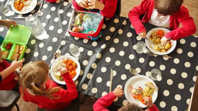 Children having meals