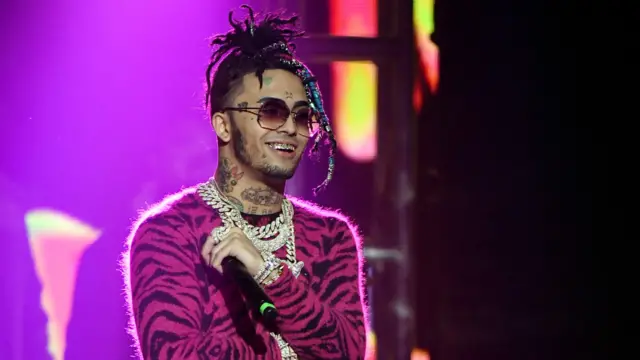 Rapper Lil Pump performs during the 2020 Adult Video News Awards