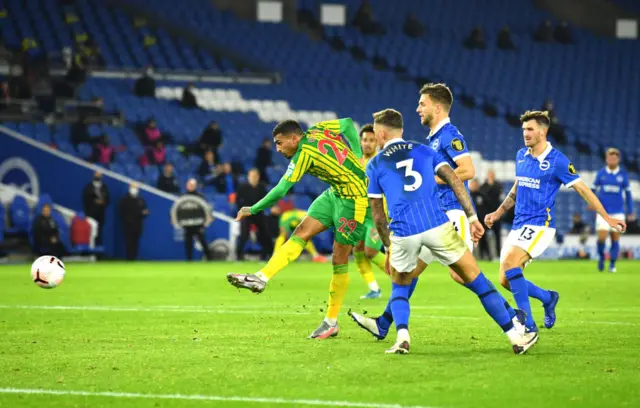 West Brom's Karlan Grant scores for West Brom