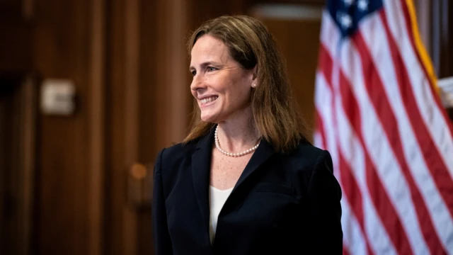 Judge Amy Coney Barrett poses for a photo in Washington DC