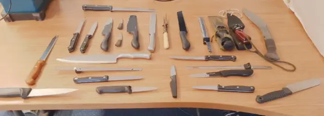 Some of the weapons which have been handed in