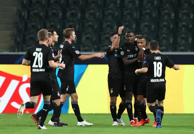 Marcus Thuram and Borussia Monchengladbach celebrate leading Real Madrid