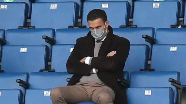 Valerien Ismael sitting in the stands at The Den