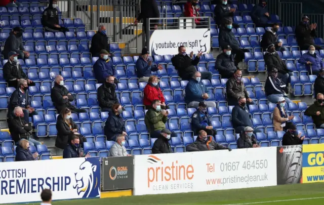 Socially distanced fans attend a recent Ross County v Celtic match