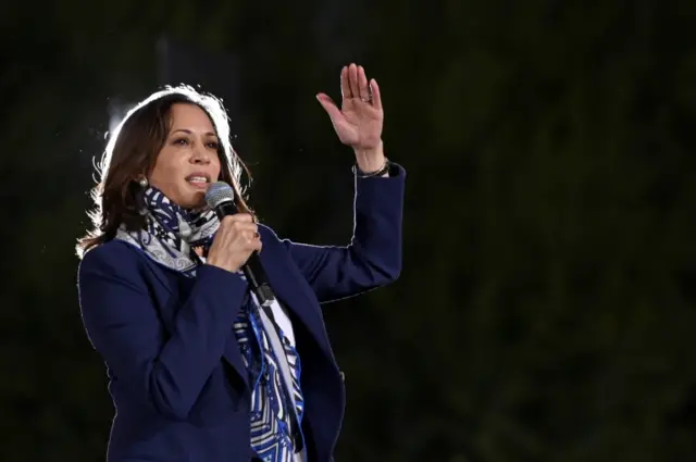 Vice presidential nominee Senator Kamala Harris pictured in Las Vegas