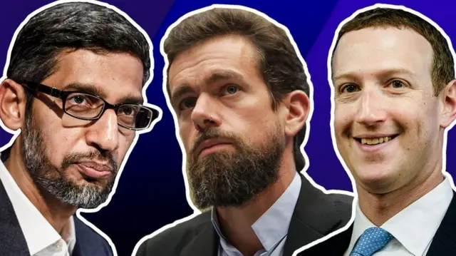 Chief executives of Google, Twitter and Facebook