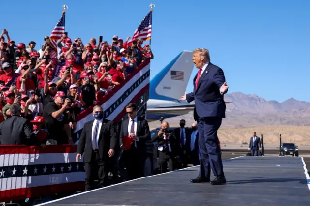 Trump at the rally in Arizona