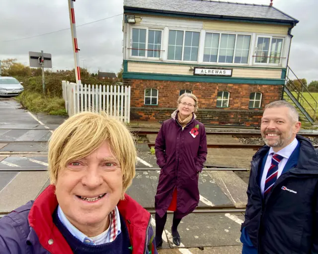 West Midlands Rail Executive boss Malcolm Holmes, arboretum chief executive Philippa Rawlinson and Lichfield MP Michael Fabricant.