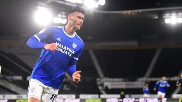 Kieffer Moore celebrates