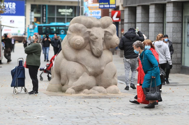 People shopping in Derby.