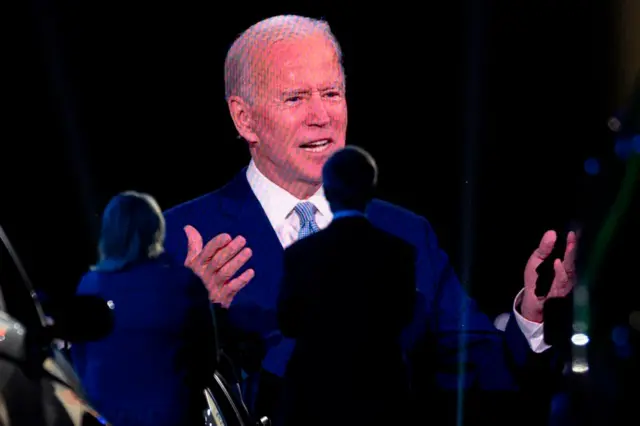 Biden speaks at a drive-in rally in Scranton