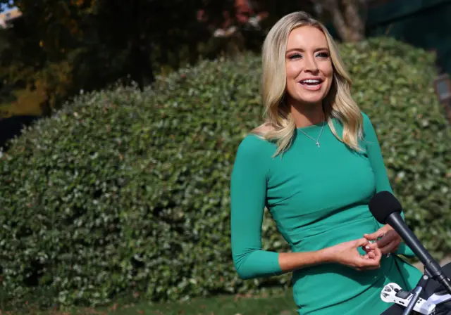 hite House press secretary Kayleigh McEnany briefs reporters outside the White House on October 23, 2020 in Washington, DC