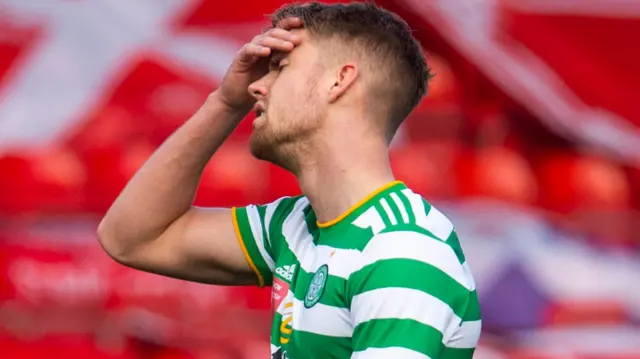 Kristoffer Ajer went off before Celtic's two-goal lead was wiped out