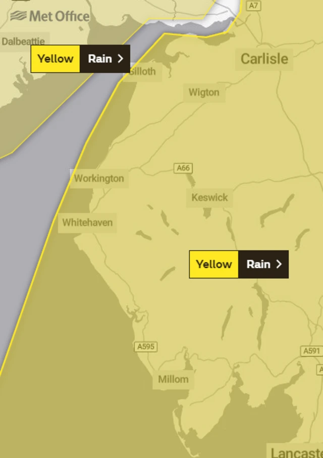 Weather warning map