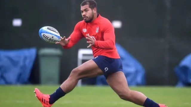 England"s Ollie Lawrence during training