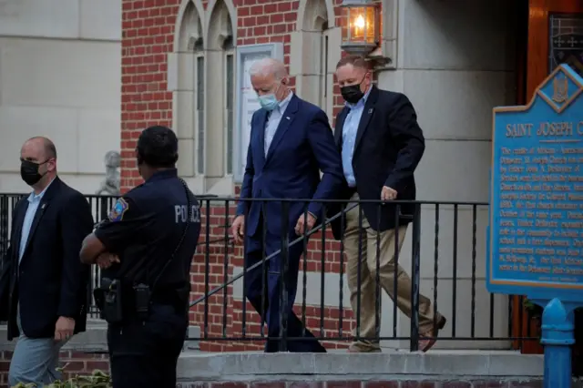 Joe Biden attended mass at a church in Delaware on Saturday