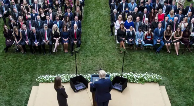 Donald Trump holds an event to announce his nominee of Court of Appeals for the Seventh Circuit Judge Amy Coney Barrett