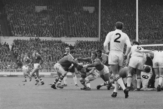 Salford against Castleford in the 1969 Challenge Cup final