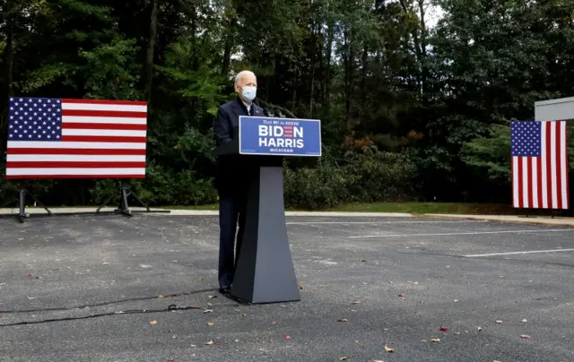 Joe Biden speaks in Grand Rapids, Michigan, 2 October