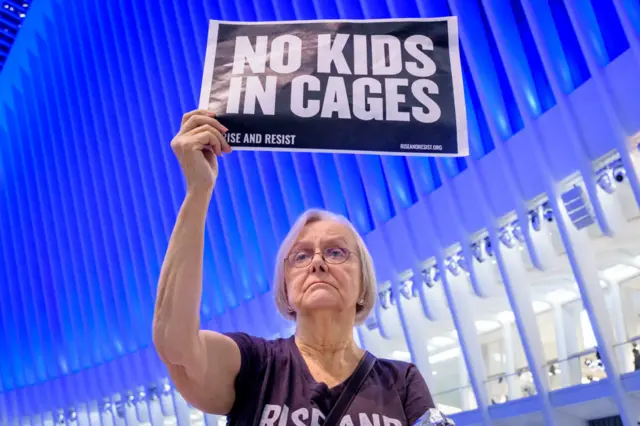 Trump's immigration policy has been criticised for keeping seperating children from their parents and keeping some in "cages" or fenced enclosures